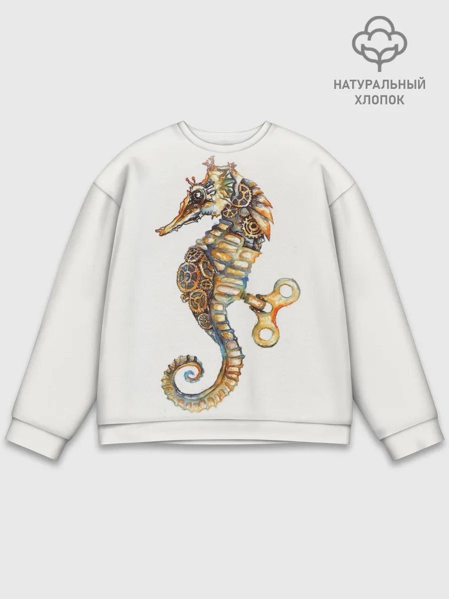 Мужской свитшот базовый / Морской конёк