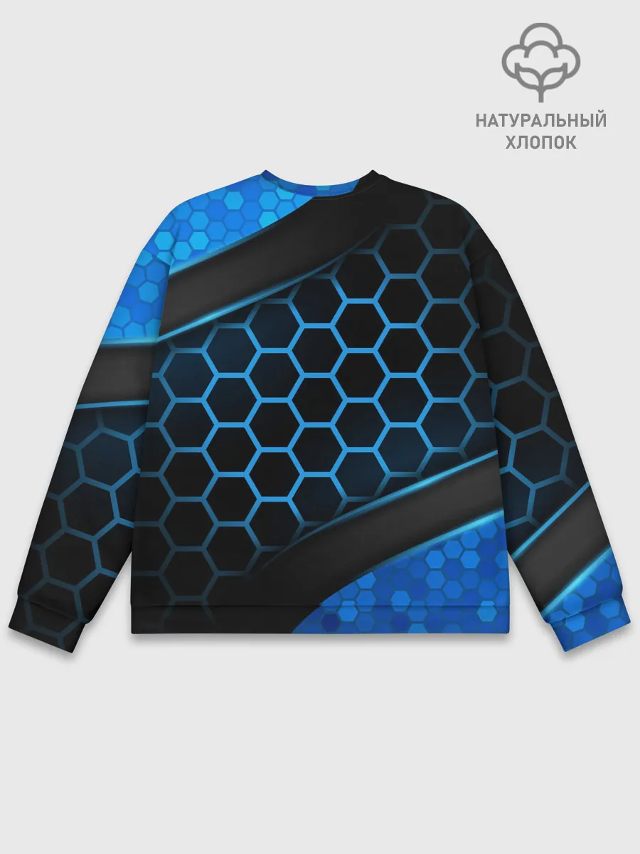 Мужской свитшот базовый / 3D luxury blue 3Д СОТЫ и плиты