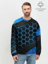 Мужской свитшот базовый / 3D luxury blue 3Д СОТЫ и плиты