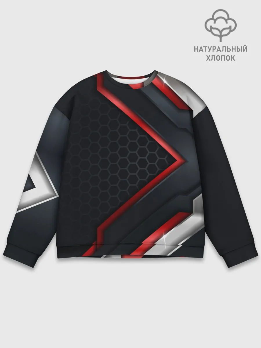 Мужской свитшот базовый / luxury Black 3D СОТЫ