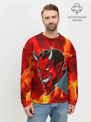 Мужской свитшот базовый / The devil is on fire