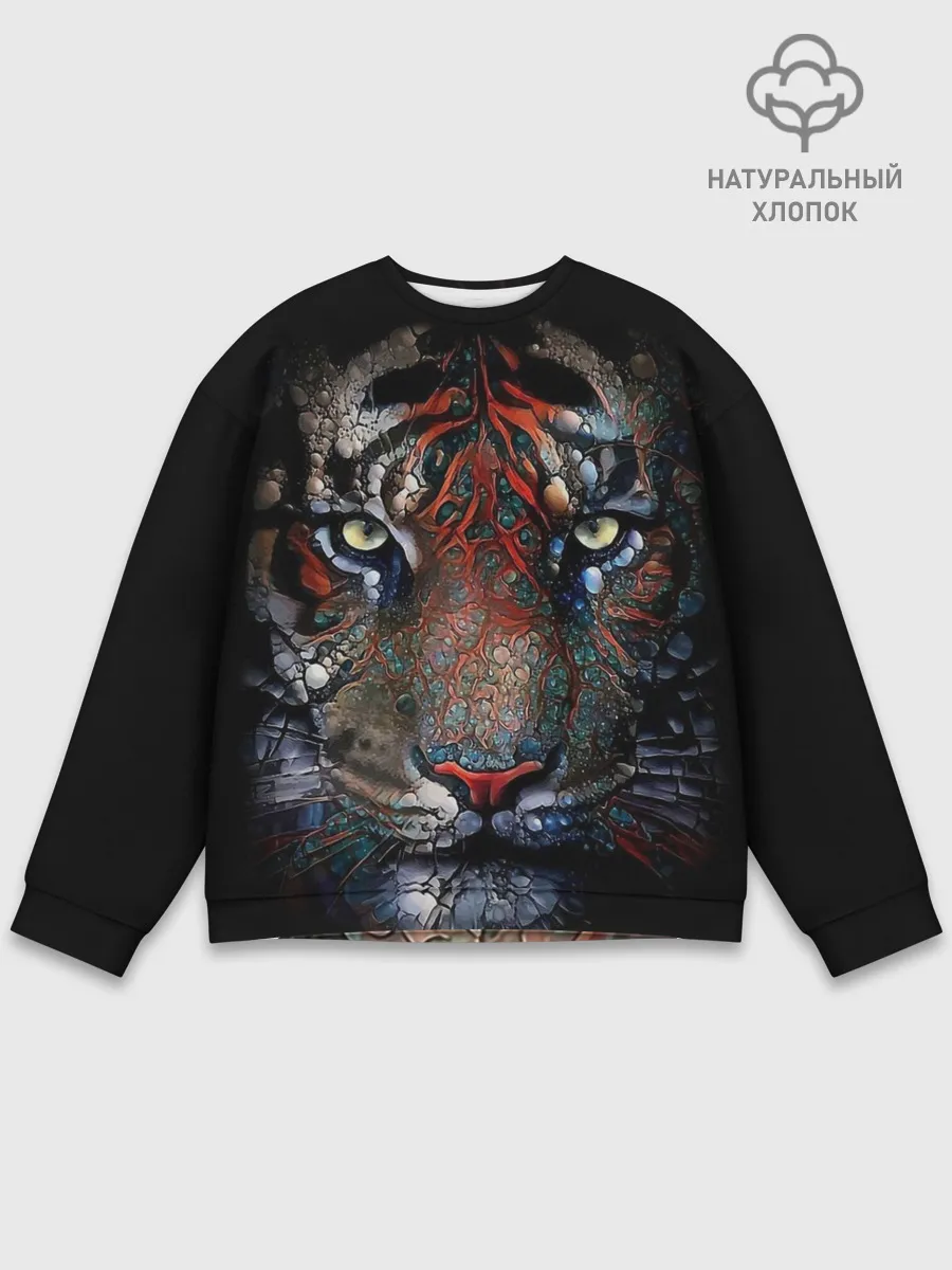 Мужской свитшот базовый / Цветной тигр