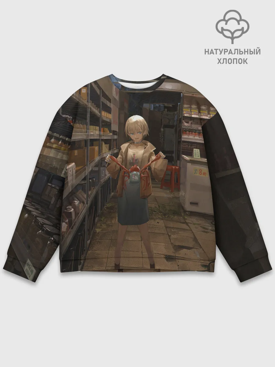 Мужской свитшот базовый / Girl with crab