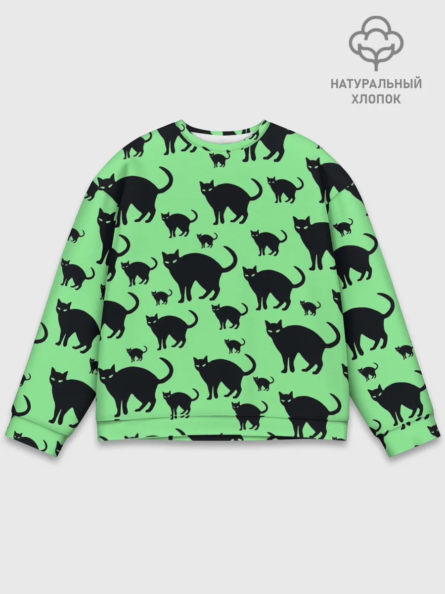 Мужской свитшот базовый / Кошачий фон