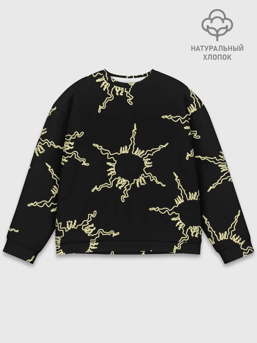 Мужской свитшот базовый / чёрное солнце