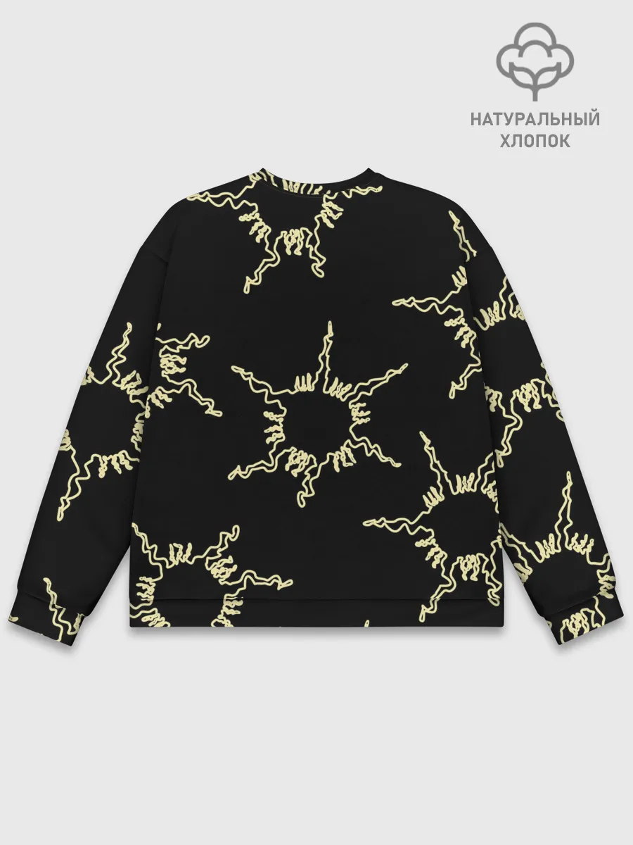 Мужской свитшот базовый / чёрное солнце