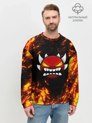 Мужской свитшот базовый / Geometry Dash | Demon