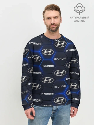 Мужской свитшот базовый / HYUNDAI / ХЕНДАЙ / 3D ПЛИТЫ