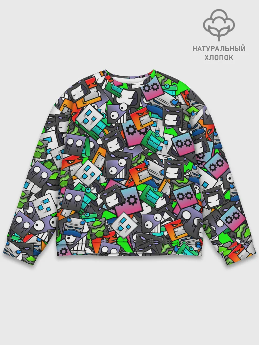 Мужской свитшот базовый / Geometry Dash | Pattern