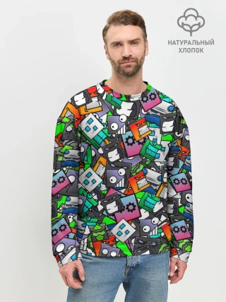 Мужской свитшот базовый / Geometry Dash | Pattern