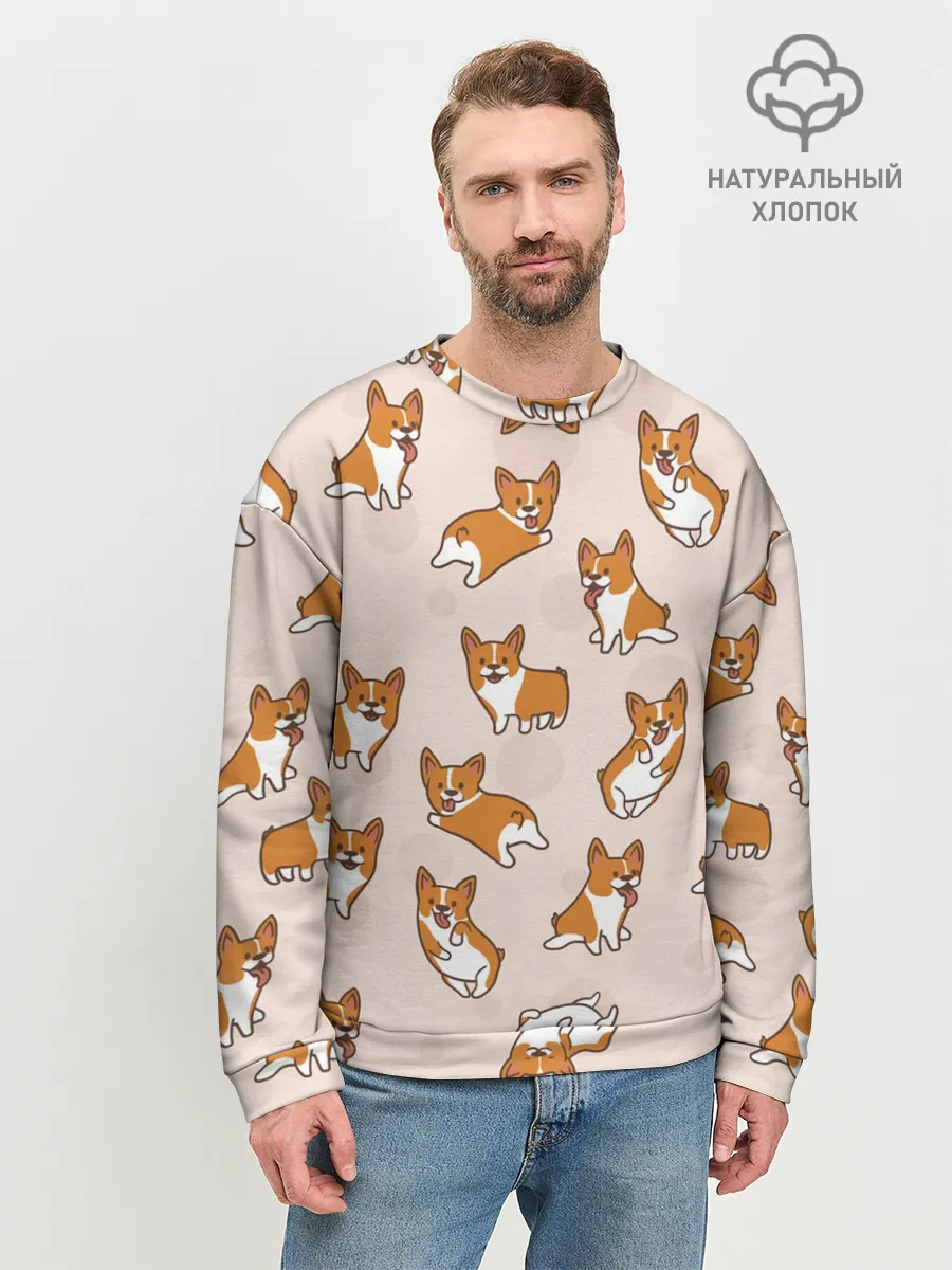 Мужской свитшот базовый / Корги | Разные
