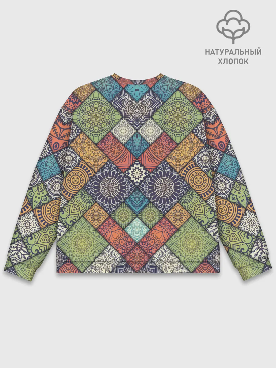 Мужской свитшот базовый / ЛОСКУТНАЯ ВЫШИВКА