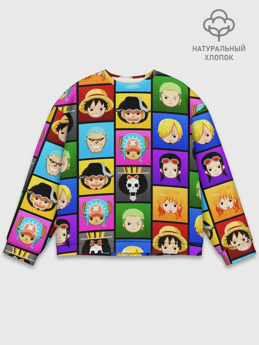Мужской свитшот базовый / ONE PIECE / ВАН ПИС / ГЕРОИ