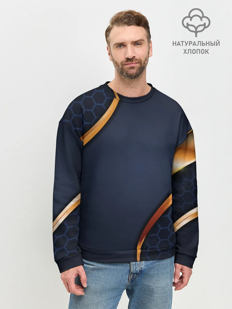 Мужской свитшот базовый / 3D БРОНЯ ВСТАВКИ ЗОЛОТА