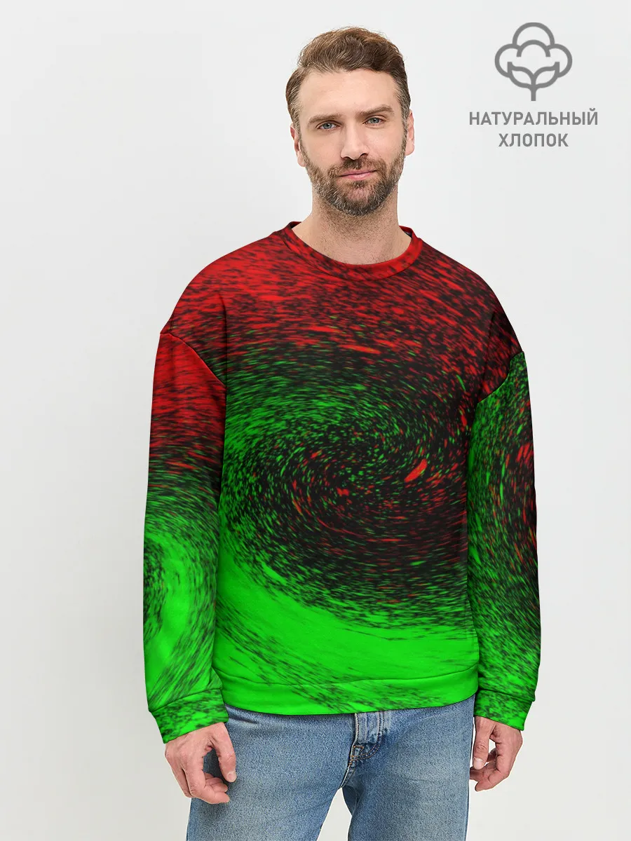 Мужской свитшот базовый / КРАСНАЯ И ЗЕЛЕНАЯ КРАСКА