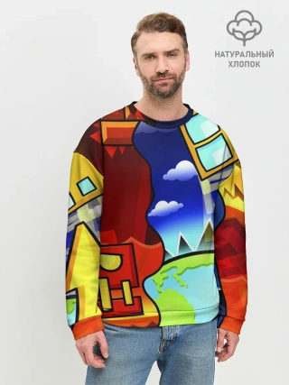 Мужской свитшот базовый / GEOMETRY DASH / ГЕОМЕТРИ ДАШ