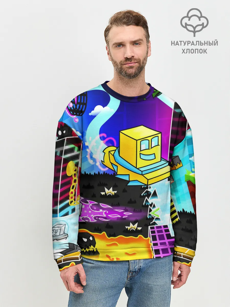 Мужской свитшот базовый / GEOMETRY DASH / ГЕОМЕТРИ ДАШ