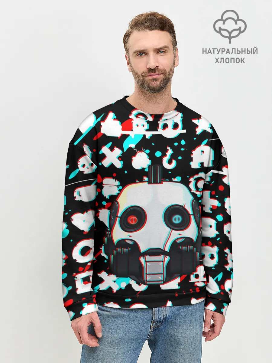 Мужской свитшот базовый / ЛЮБОВЬ СМЕРТЬ И РОБОТЫ / ГЛИТЧ