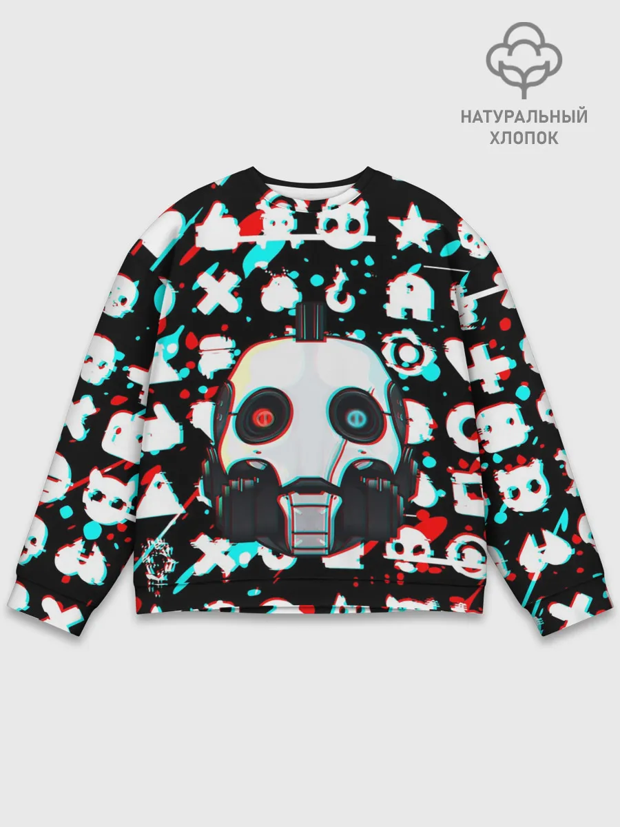 Мужской свитшот базовый / ЛЮБОВЬ СМЕРТЬ И РОБОТЫ / ГЛИТЧ