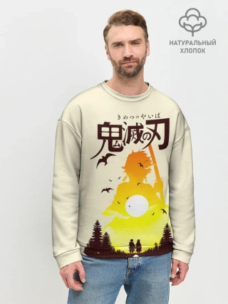 Мужской свитшот базовый / Танджиро и Незуко Камадо | Kimetsu no Yaiba