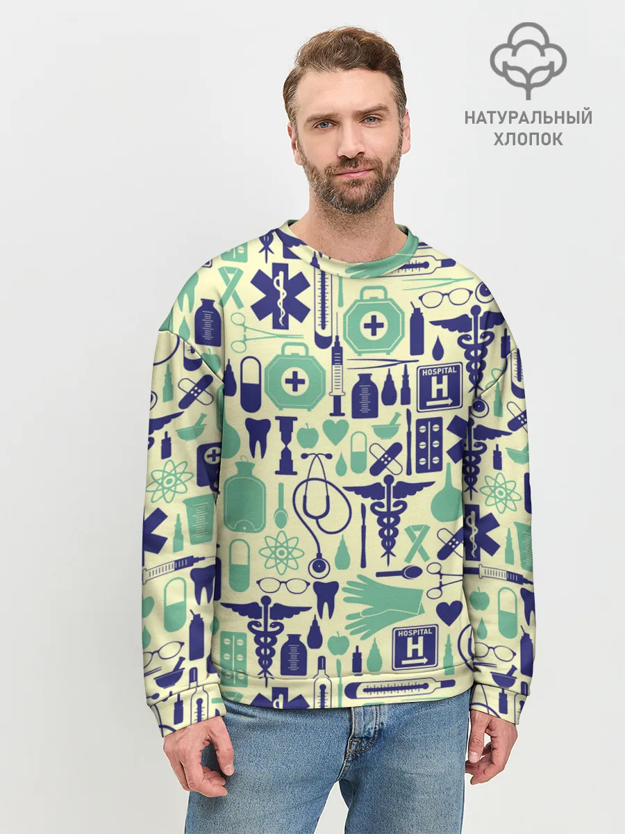 Мужской свитшот базовый / Медицина | Паттерн