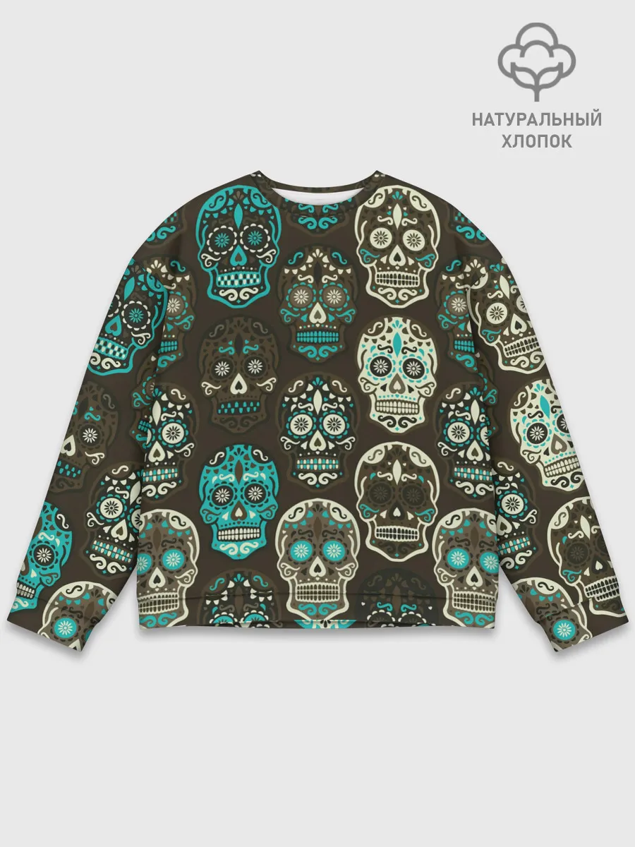 Мужской свитшот базовый / Черепа с узорами