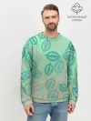 Мужской свитшот базовый / узор из листиков