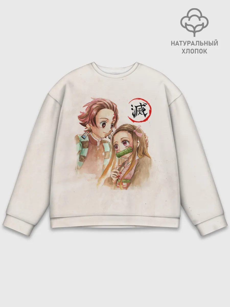Мужской свитшот базовый / Танджиро и Незуко Kimetsu no Yaiba