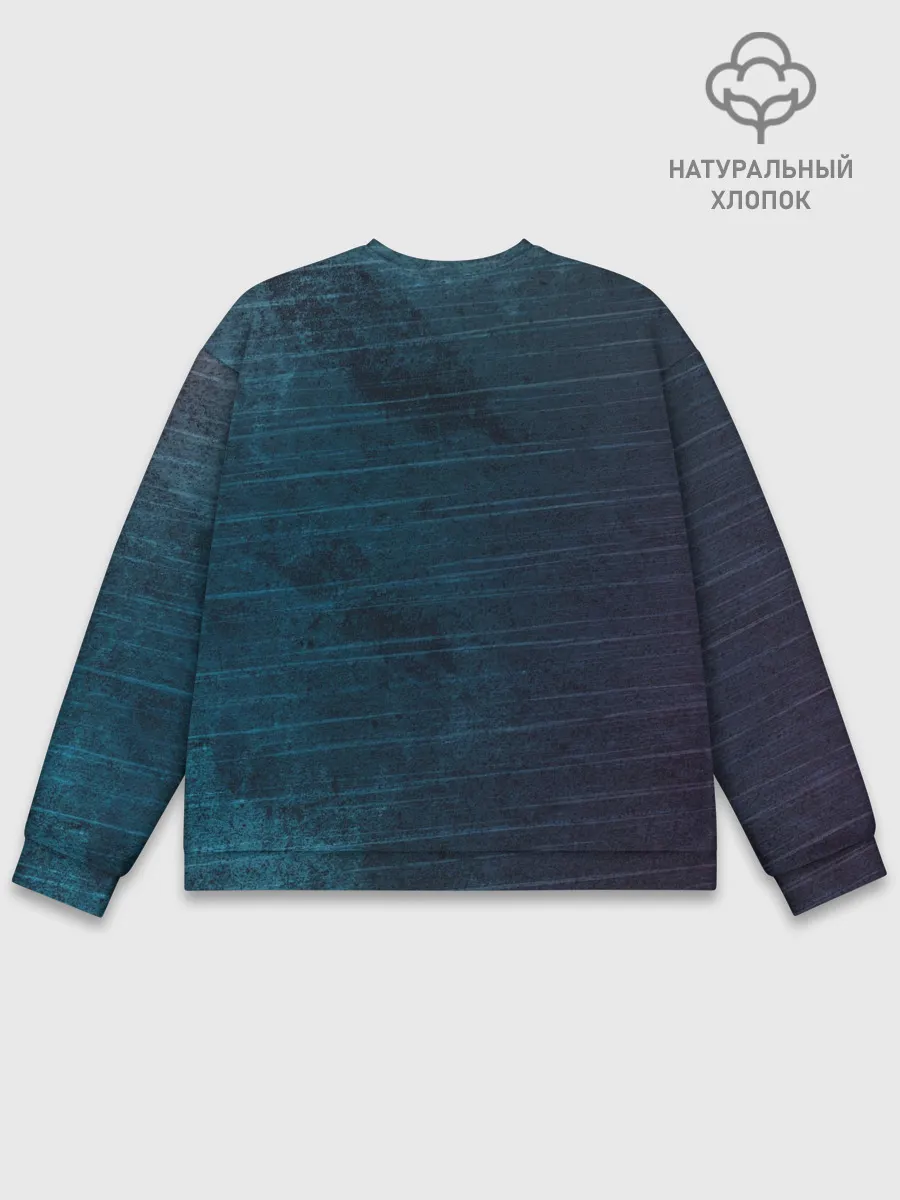 Мужской свитшот базовый / Texture. Blue Ripples