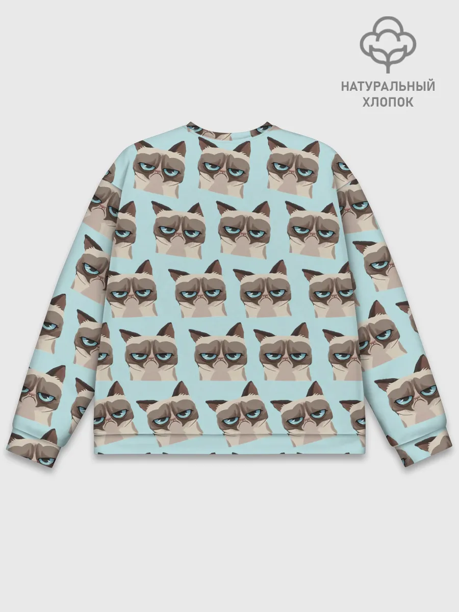 Мужской свитшот базовый / Грустный котик