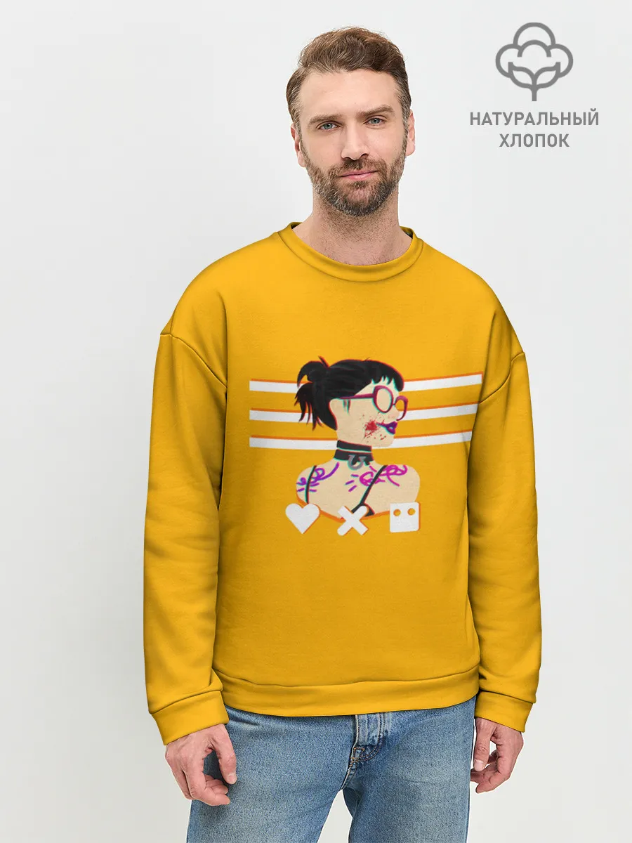 Мужской свитшот базовый / Love, Death and Robots | Lora Glitch