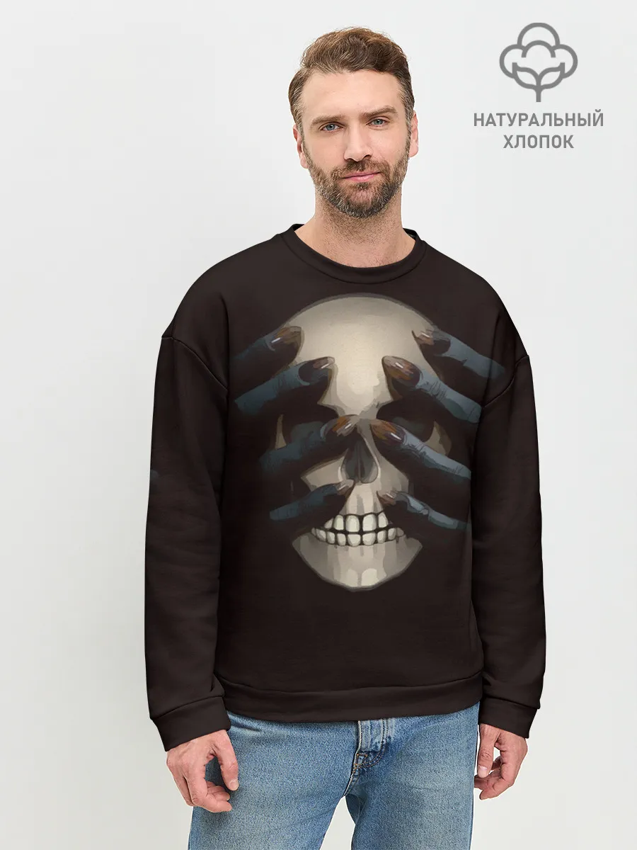 Мужской свитшот базовый / Руки на черепе