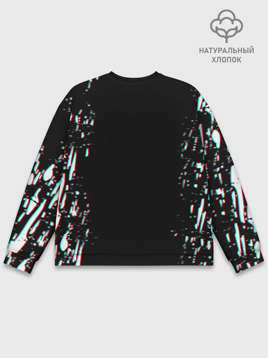 Мужской свитшот базовый / Love, Death and Robots | Lora Glitch