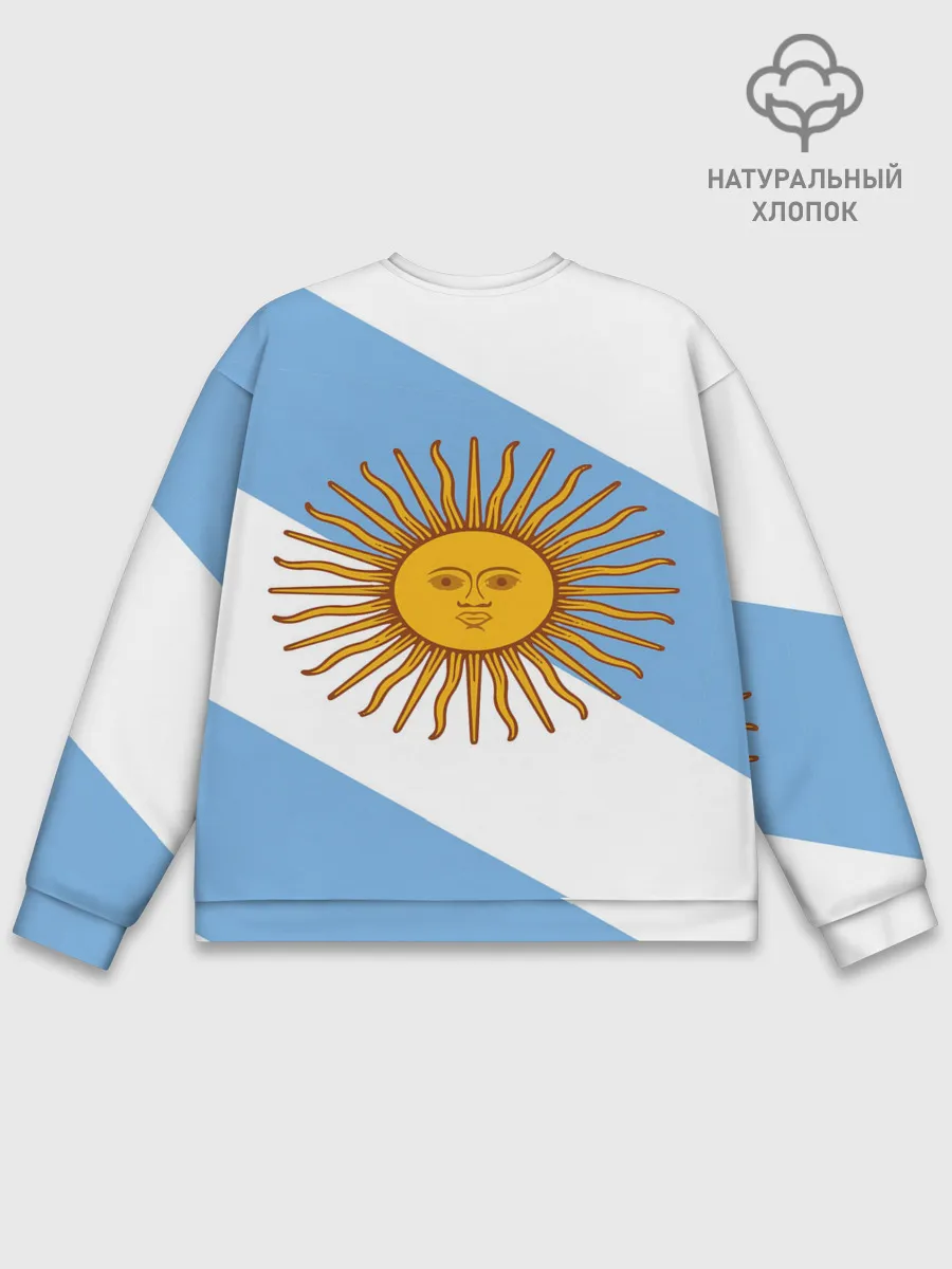 Мужской свитшот базовый / Сборная Аргентины + спина