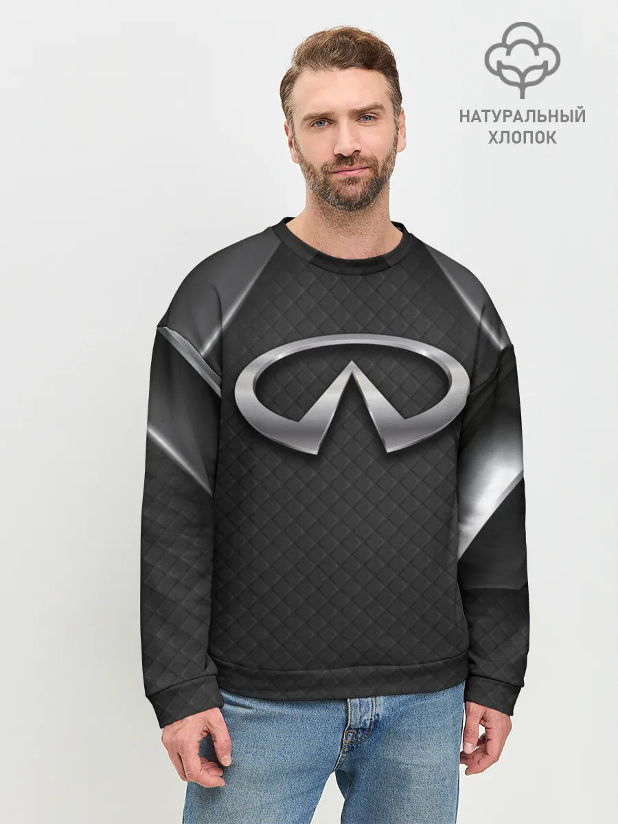 Мужской свитшот базовый / ИНФИНИТИ ТЕХНОЛОГИЧНЫЙ ПАТТЕРН