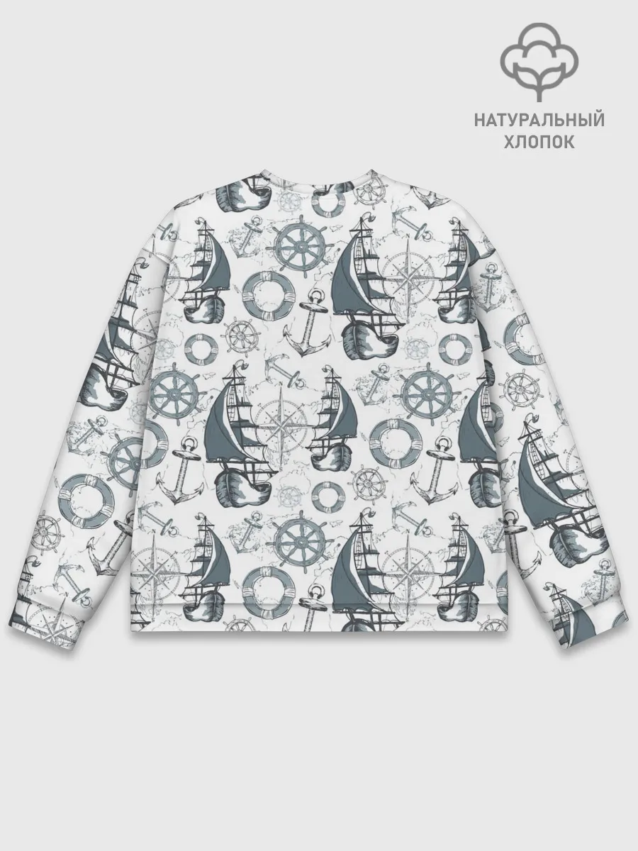Мужской свитшот базовый / Морской узор Nautical Pattern