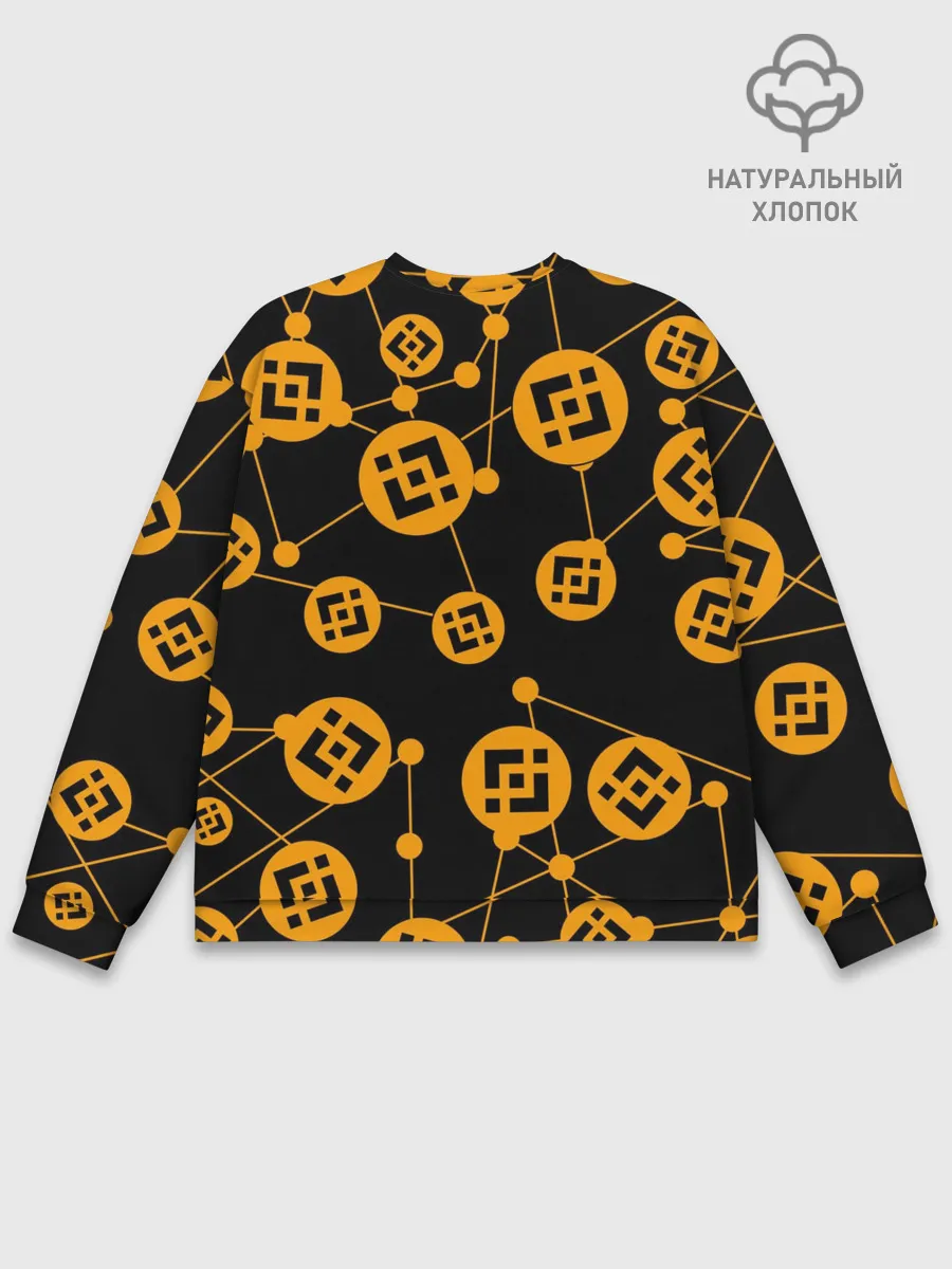 Мужской свитшот базовый / BINANCE / БИНАНС / УЗОР