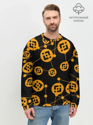 Мужской свитшот базовый / BINANCE / БИНАНС / УЗОР