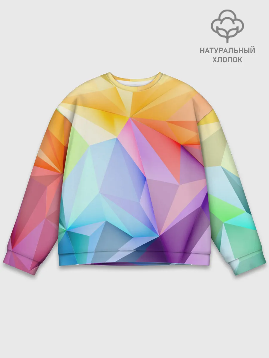 Мужской свитшот базовый / Радужная геометрия