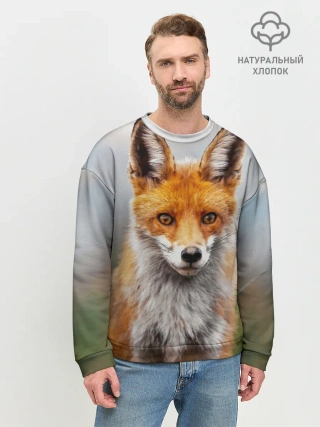 Мужской свитшот базовый / рыжая лисица