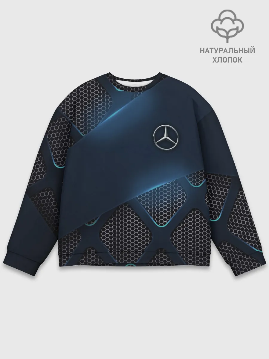Мужской свитшот базовый / MERCEDES BENZ | 3D Geometry 3Д