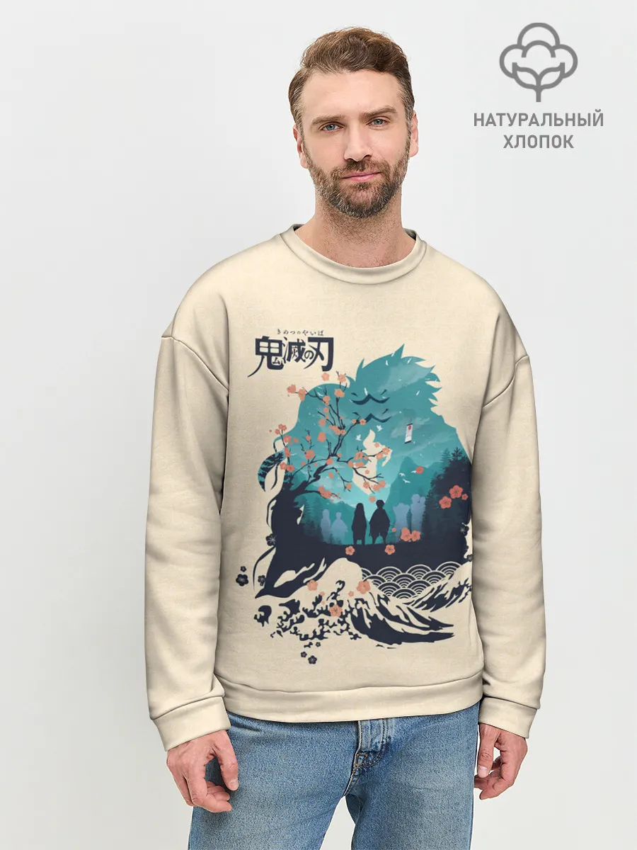 Мужской свитшот базовый / Танджиро и Незуко Kimetsu no Yaiba