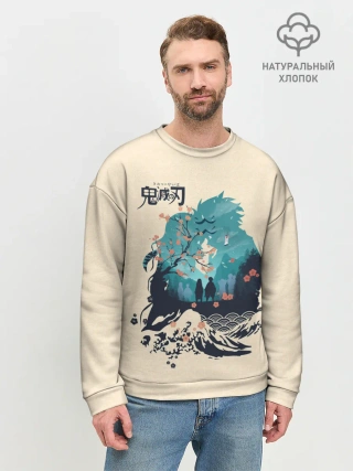 Мужской свитшот базовый / Танджиро и Незуко Kimetsu no Yaiba