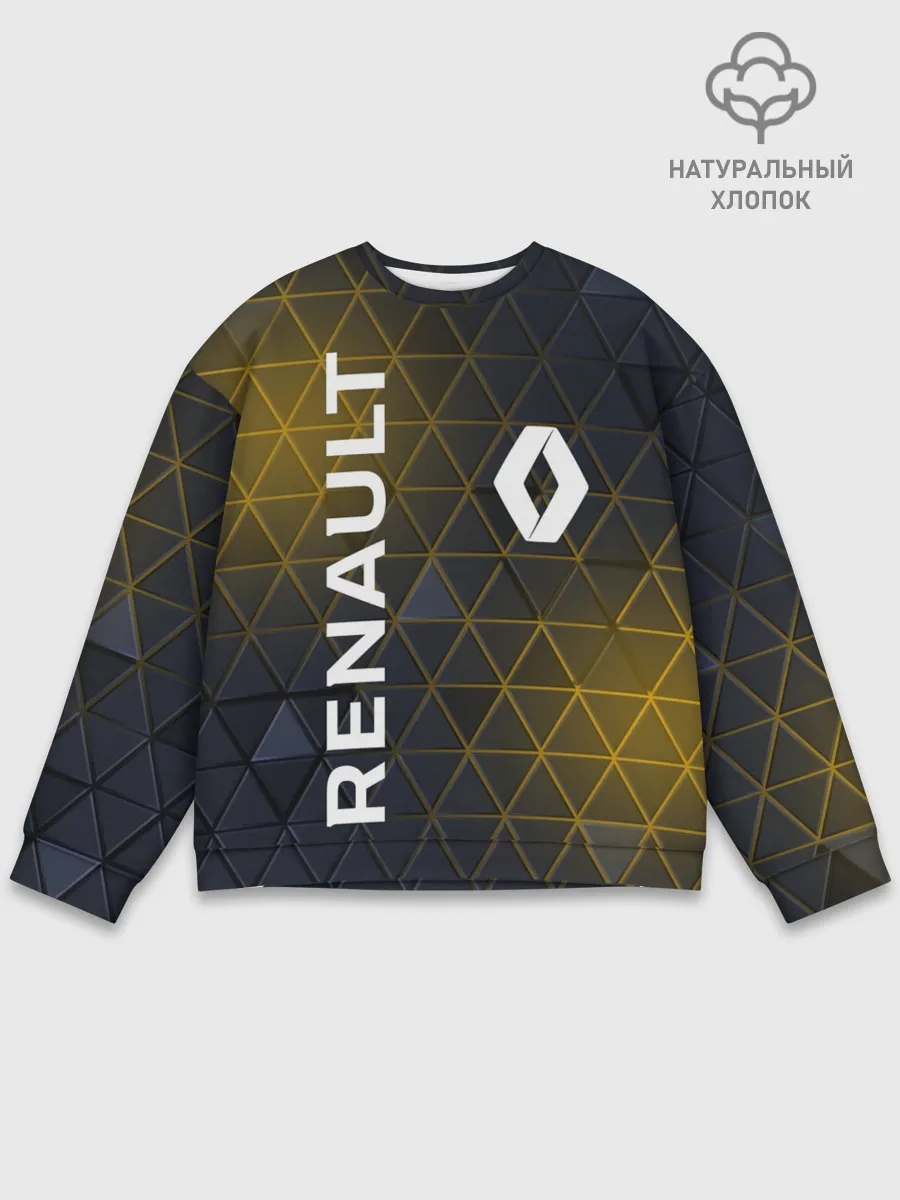 Мужской свитшот базовый / RENAULT РЕНО ЖЕЛТАЯ ГЕОМЕТРИЯ