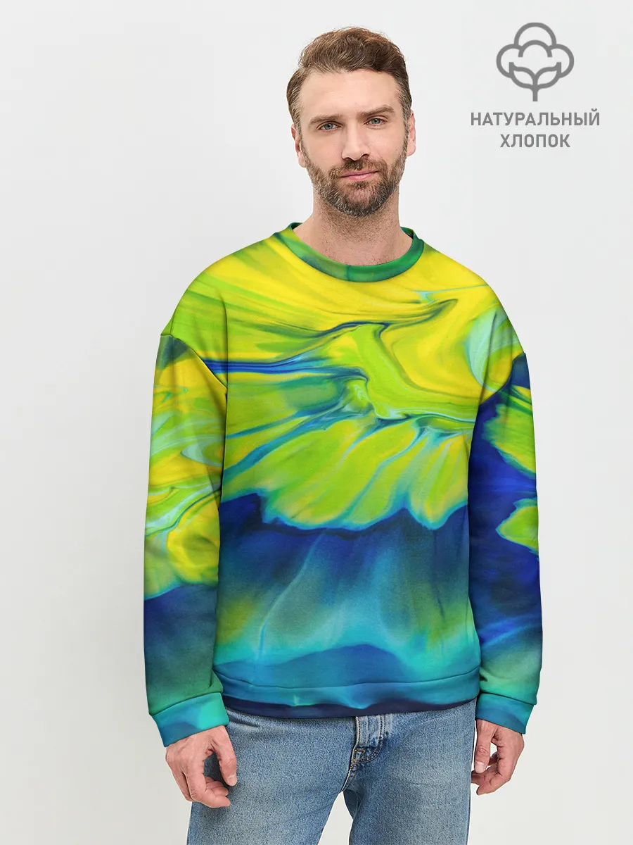 Мужской свитшот базовый / Разводы яркой краски
