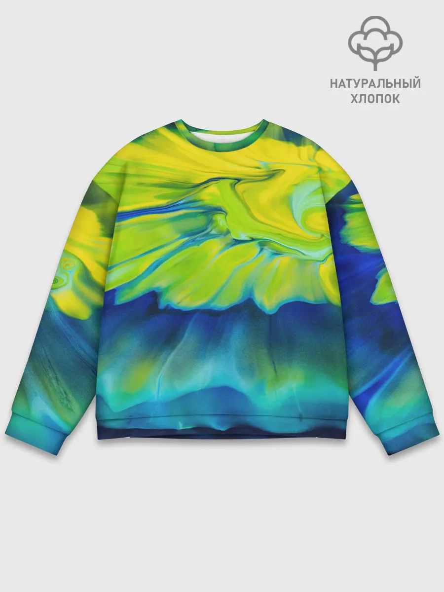 Мужской свитшот базовый / Разводы яркой краски