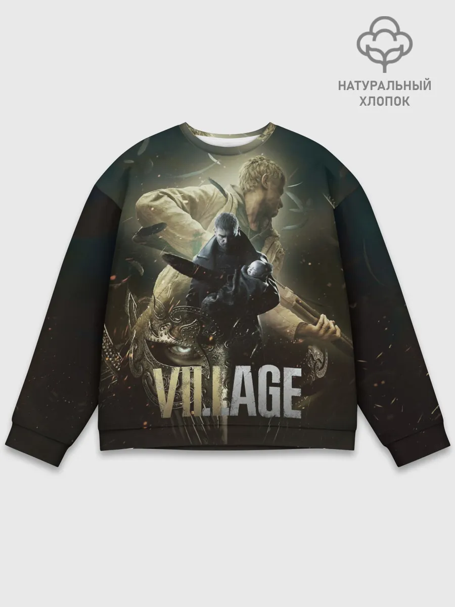 Мужской свитшот базовый / Итан,Крис и деревня RE8