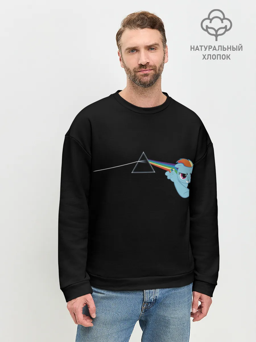Мужской свитшот базовый / Радуга Дэш х Пинк Флойд