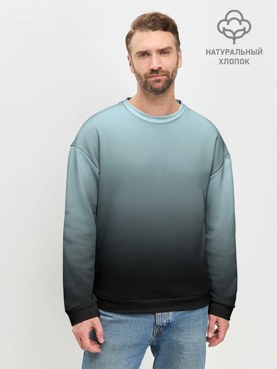 Мужской свитшот базовый / Black and Blue gradient