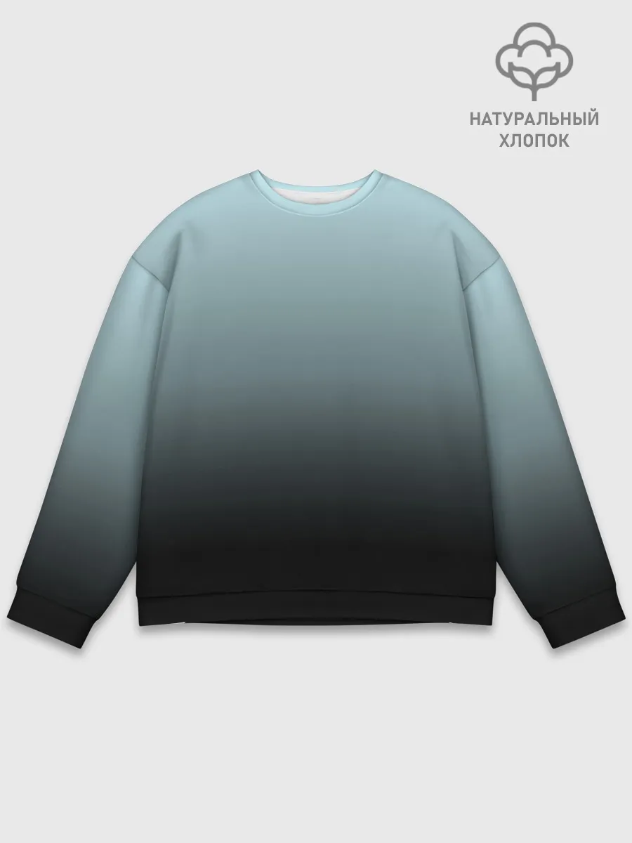 Мужской свитшот базовый / Black and Blue gradient